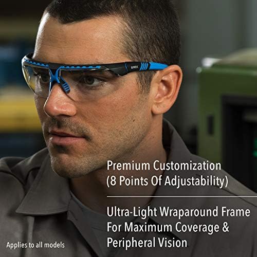 UVEX Honeywell Avatar Güvenlik Gözlükleri, SCT-Reflect 50 Lensli Kırmızı Çerçeve ve Çizilmez Sert Kaplama (S2864)